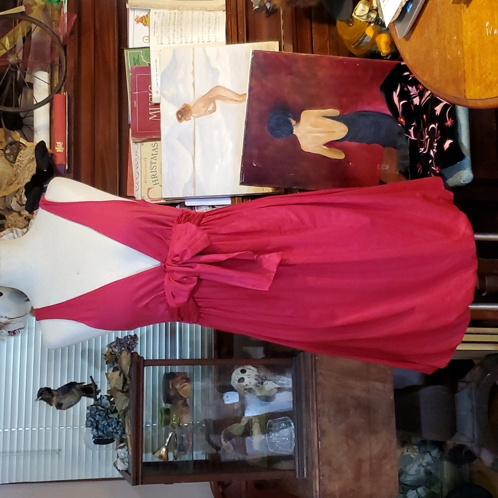 Anthropologie Pink Dress "Velvet" Balloon Summer Wedding Cocktails Barbie Pink